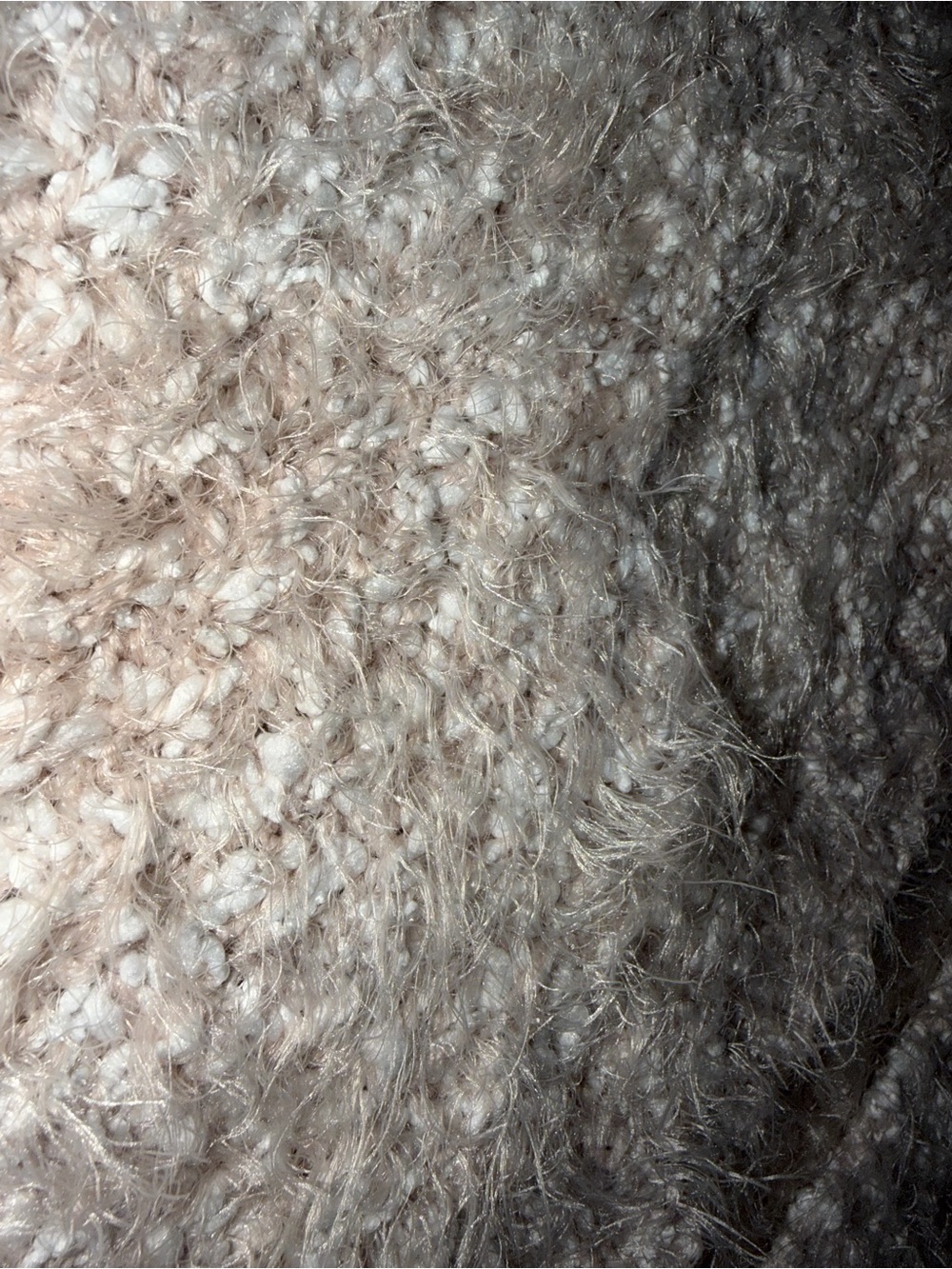 Symple NYC Fuzzy Popcorn Knit Open-Front Cardigan Sweater – Pink/Cream, Size M - Picture 4 of 5